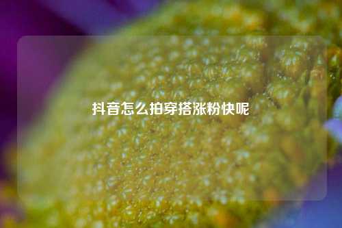 抖音怎么拍穿搭涨粉快呢