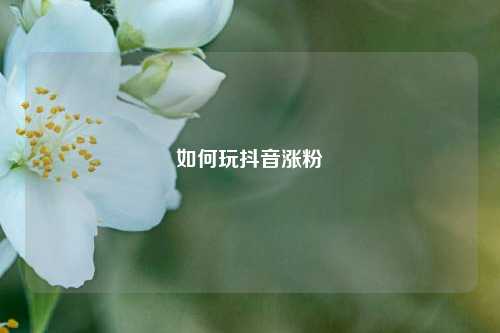 如何玩抖音涨粉